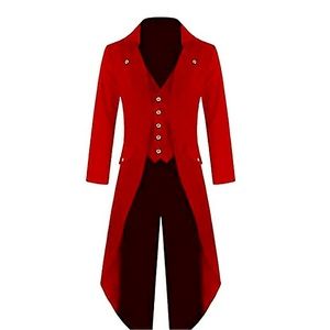 Men's Vintage Swallowtail Red Jacket coat / Halloween